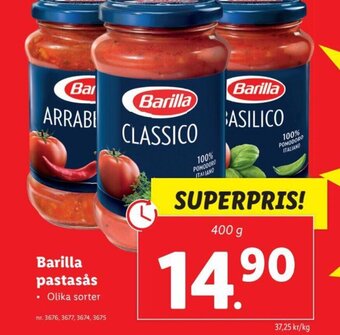 Lidl Barilla Pastasås erbjuda