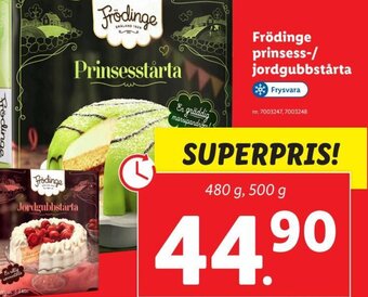 Lidl Frödinge Prinsess-/ Jordgubbstårta erbjuda