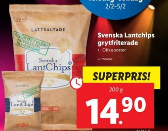 Lidl Svenska Lantchips Grytfriterade erbjuda