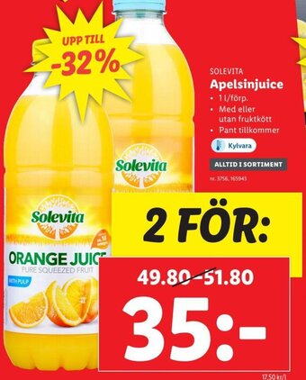 Lidl Apelsinjuice erbjuda