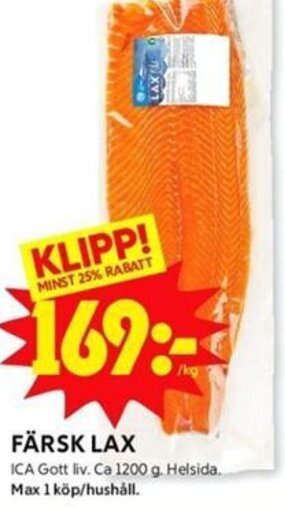 ICA Kvantum Färsk Lax erbjuda