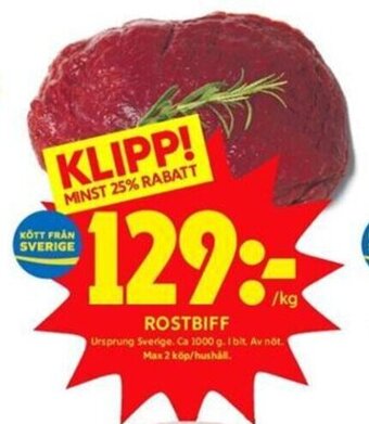 ICA Kvantum Rostbiff erbjuda