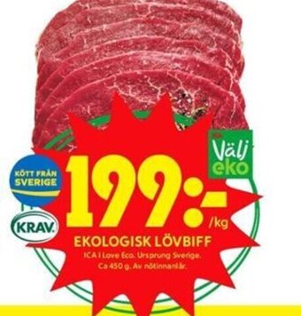 ICA Kvantum Ekologisk Lövbiff erbjuda