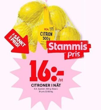 ICA Kvantum Citroner i Nät erbjuda