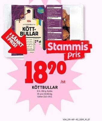 ICA Kvantum Köttbullar erbjuda