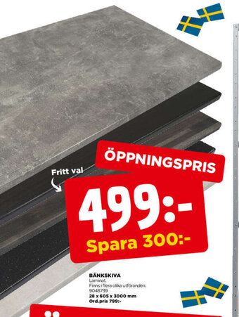 Jem&Fix Bänkskiva erbjuda