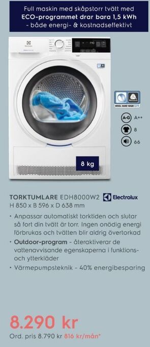 Electrolux Home Electrolux tvättmaskin erbjuda