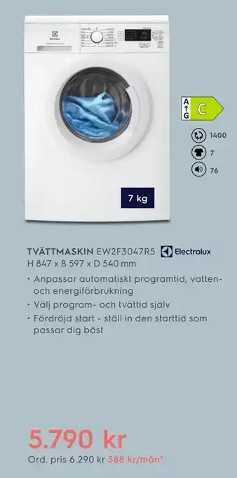 Tvättmaskin ew2f3047r5