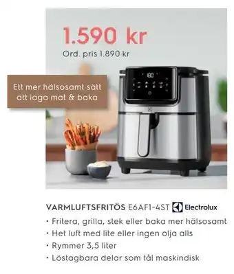 Electrolux Home Varmluftsfritös e6af1-4st erbjuda