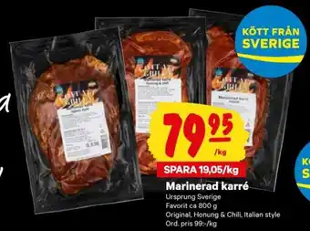 City Gross Ursprung Sverige Favorit Marinerad karré 800g erbjuda