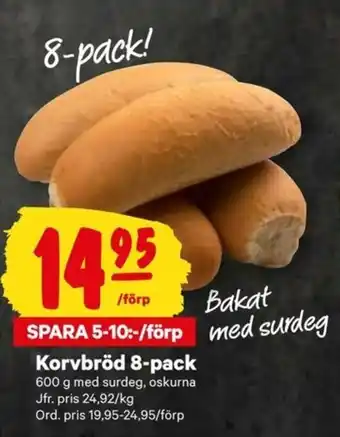 City Gross Korvbröd 8-pack 600g erbjuda