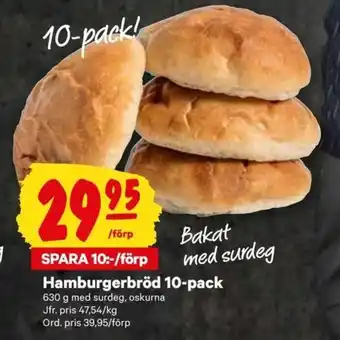 City Gross Hamburgerbröd 10-pack 630g erbjuda