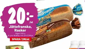Pågen Jättefranska, Rasker 1100kg