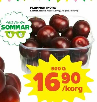 Coop Extra PLOMMON I KORG erbjuda