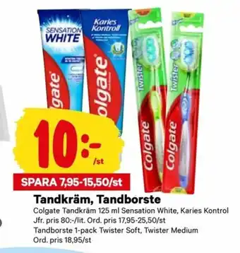 City Gross Colgate Tandkräm, Tandborste 125ml erbjuda