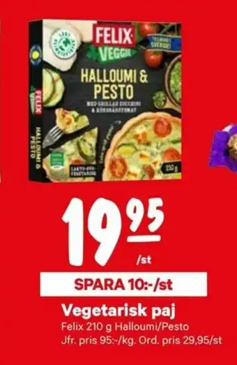 City Gross Felix Vegetarisk paj 210g erbjuda