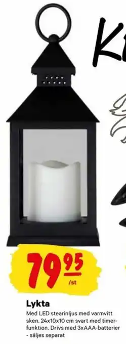 City Gross Lykta Med LED 24x10x10cm erbjuda