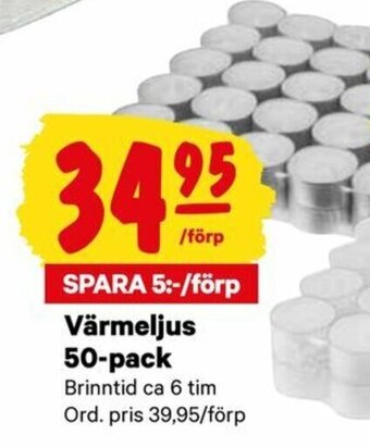 City Gross Värmeljus 50-pack erbjuda