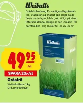 City Gross Weibulls Basic Gräsfrö 1kg erbjuda