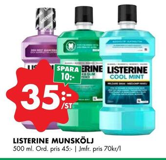 ÖoB Listerine munskölj erbjuda