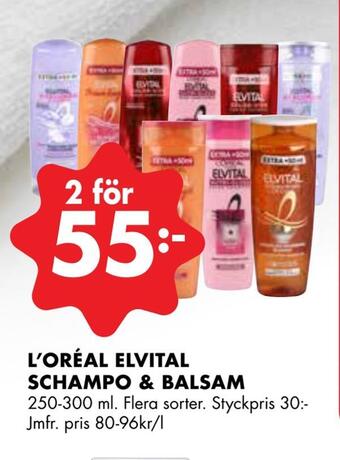 ÖoB L'oréal elvital schampo & balsam erbjuda