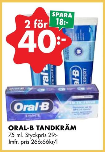 ÖoB Oral-b tandkräm erbjuda