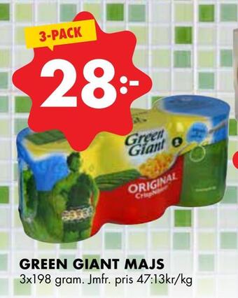 ÖoB Green giant majs erbjuda