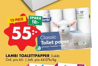 ÖoB Lambi toalettpapper erbjuda