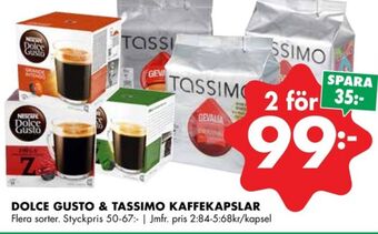 ÖoB Nescafe dolce gusto kaffekapslar erbjuda