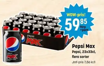 Eurocash Pepsi Max 23x33cl flera sorter erbjuda