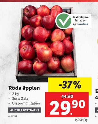 Lidl Röda äpplen erbjuda