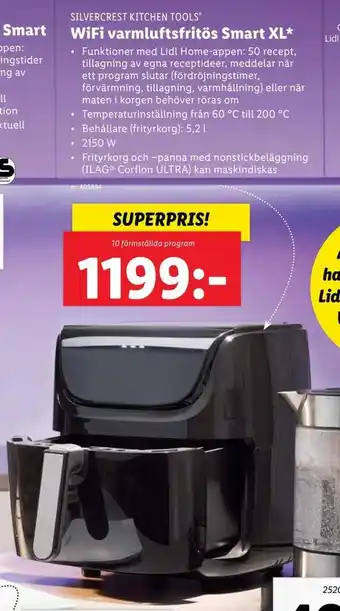 Lidl Wifi varmluftsfritös smart xl* erbjuda