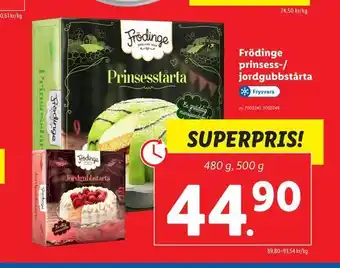 Lidl Frödinge prinsess-/ jordgubbstårta erbjuda