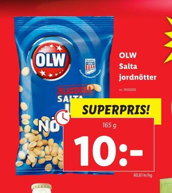 Lidl Olw salta jordnötter erbjuda
