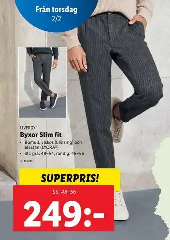 Lidl Byxor slim fit erbjuda
