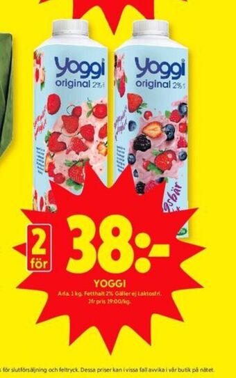 ICA Kvantum Yoggi yoghurt erbjuda