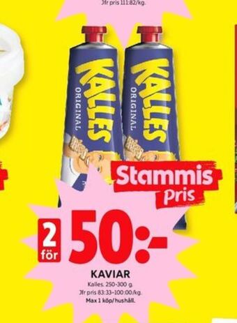ICA Kvantum Kalles kaviar erbjuda