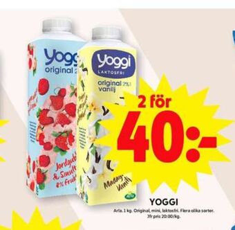 ICA Maxi Yoggi yoghurt erbjuda