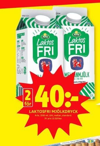 ICA Kvantum Arla mellanmjölk erbjuda