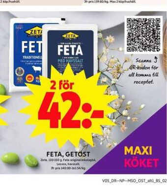 ICA Maxi Zeta fetaost erbjuda