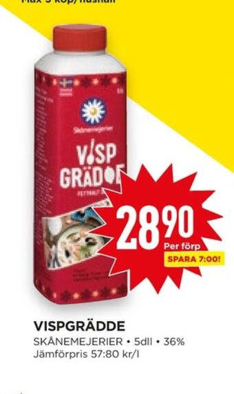 Willys Hemma Skånemejerier vispgrädde erbjuda