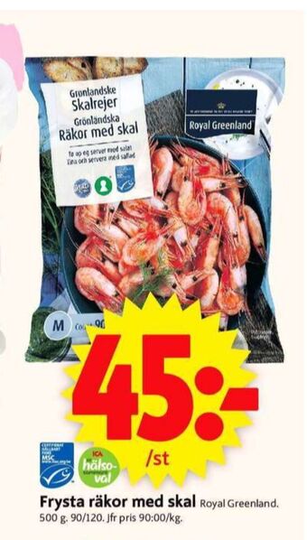 ICA Supermarket Royal greenland räkor med skal erbjuda