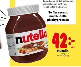 City Gross Nutella erbjuda