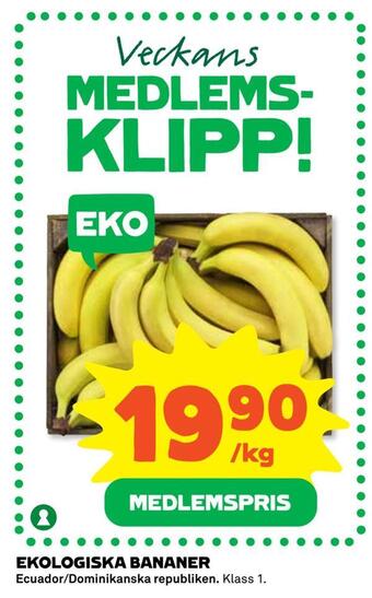 Coop Extra Ekologiska bananer erbjuda
