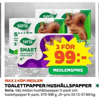 Coop Daglivs Toalettpapper/hushållspapper erbjuda