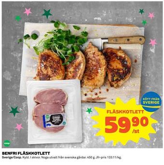 Coop Daglivs Benfri fläskkotlett erbjuda