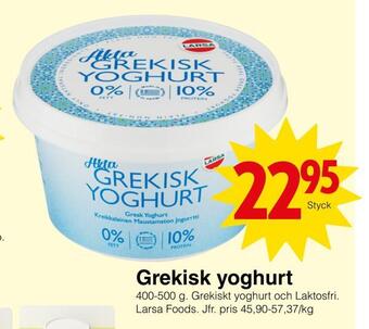 Matöppet Grekisk yoghurt erbjuda