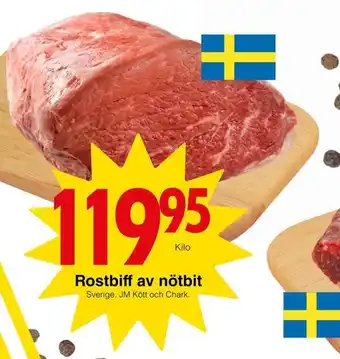 Matöppet Rostbiff av nötbit erbjuda