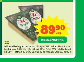Coop Arla hushållsost erbjuda