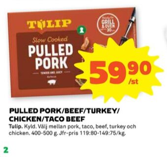 Stora Coop Tulip pulled pork erbjuda